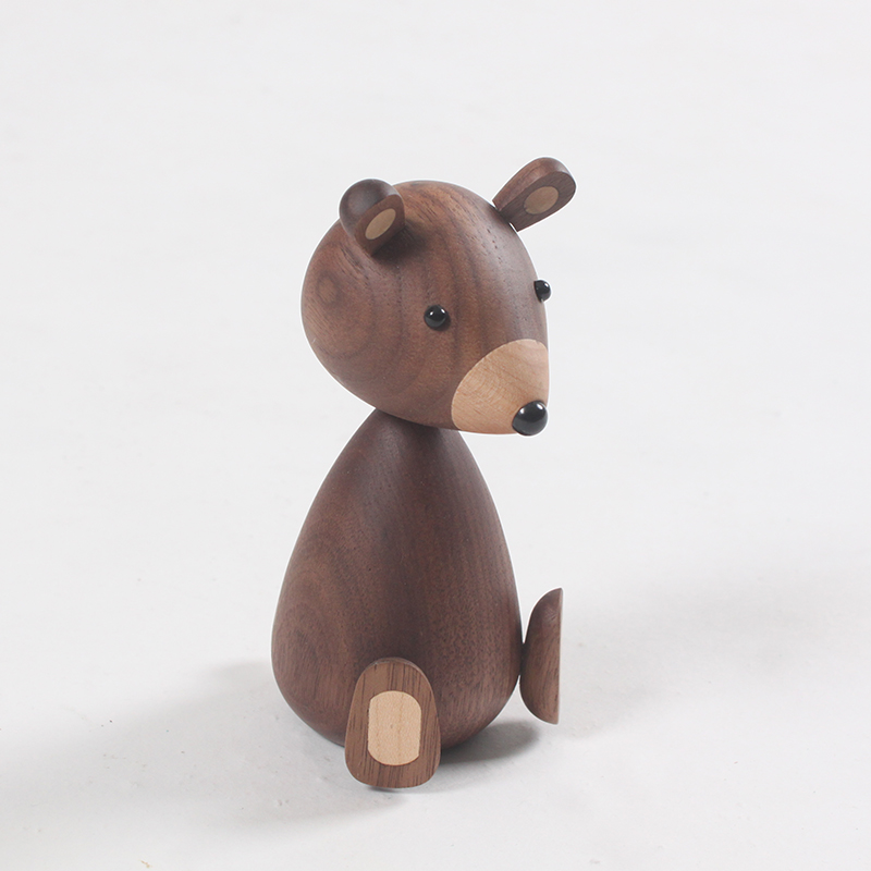 Wooden Animal Walnut Bear Decoration